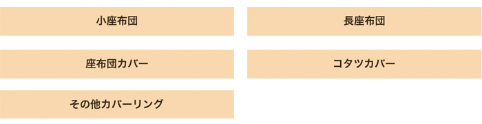 小座布団、長座布団、座布団カバー、コタツ布団カバー・その他カバーリング